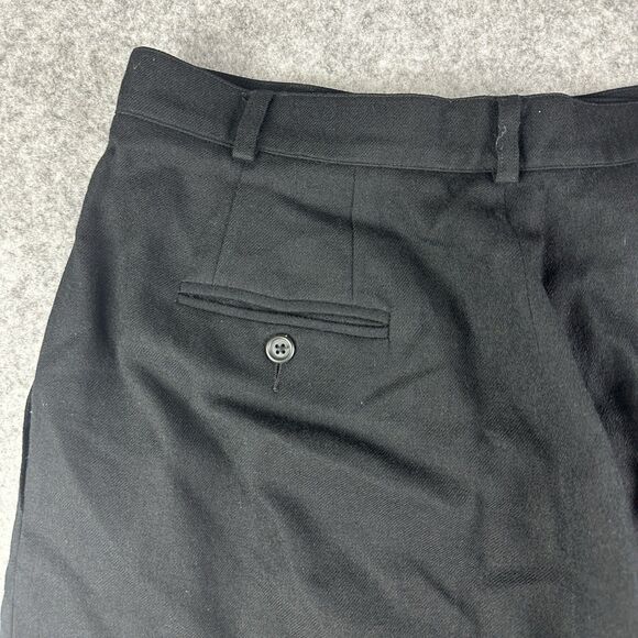 Vintage Lands End Wool Pants Womens 14 Tall Black 80s Pleated Trouser USA Made - Picture 6 of 13